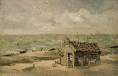 La cabaña de un pescador junto al mar