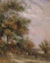 Paisaje con Árboles y Figuras (recto)