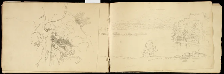 Hoosick o Saddle Mountain y lago cerca de Pittsfield, c.1832