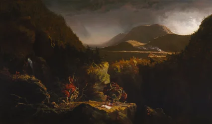 Paisaje con figuras: Una escena de "El último mohicano"