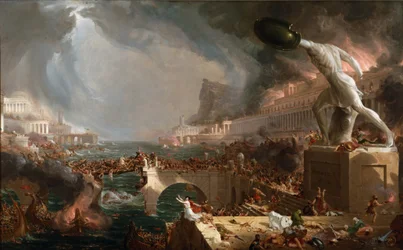 Saqueo de Roma (455) - El destino de los imperios - Destrucción - por Thomas Cole - 1836- Sociedad Histórica de Nueva York