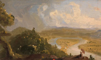 Boceto para Vista desde Mount Holyoke, Northampton, Massachusetts..., El Oxbow, 1836