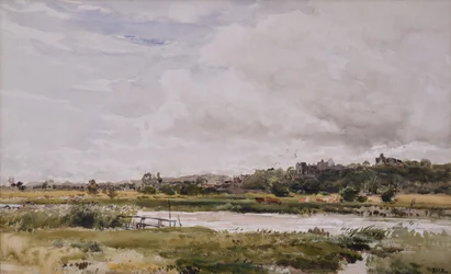 Paisaje, río en primer plano
