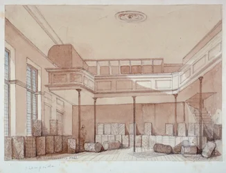 Interior del Salón de los Fabricantes de Coches, Noble Street, Ciudad de Londres, 1851