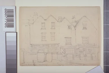 Vista de edificios en Church Street, Hackney, c.1835