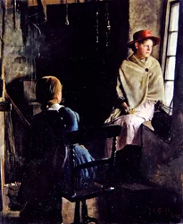 Interior de una cabaña, Newlyn (1884)