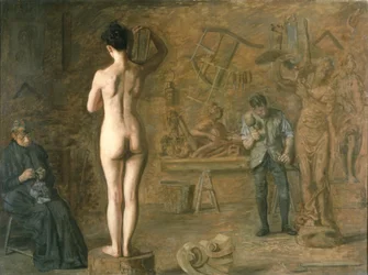 William Rush (1756-1833) tallando su figura alegórica del río Schuylkill
