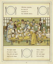 Un grupo de niños sentados alrededor de una mesa de comedor