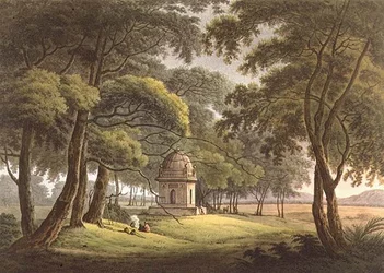 La tumba de una dama mora, Bengala, grabada por Joseph Constantine Stadler (activo 1780-1812), publicada por Edward Orme (1774-ca.1820), 1803