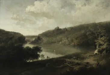 Vista de un lago, c.1830 (óleo sobre lienzo)