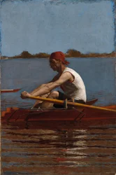 John Biglin en un solo scull
