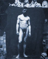Retrato desnudo de Samuel Murray en el estudio de Eakin, 1890