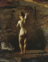 Estudio para William Rush tallando su figura alegórica del río Schuylkill, 1876-77