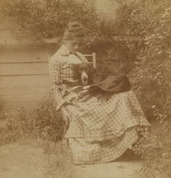[Susan Macdowell (más tarde, la señora de Thomas Eakins) con un setter]