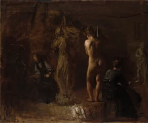 William Rush tallando su figura alegórica del río Schuylkill, Estudio