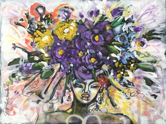 Flower Girl, 2017 (acrílico sobre tabla de lienzo)