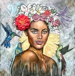 Queen Beauty, 2019 (técnica mixta sobre lienzo)