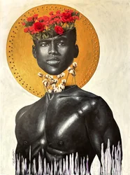 Roses Redefined I, 2023 (técnica mixta sobre lienzo)