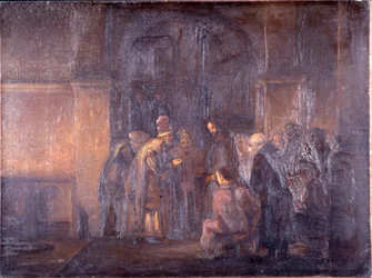 El dinero del tributo (después de Rembrandt)