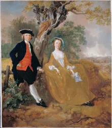 Una pareja en un paisaje