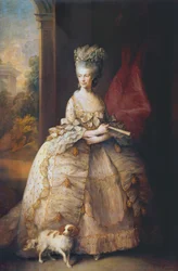 Carlota de Mecklemburgo-Strelitz, reina del Reino Unido, esposa del rey Jorge III (pintura sobre lienzo)