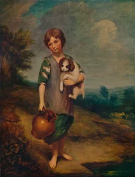 Niña de la cabaña con perro y jarra, 1785, 1935