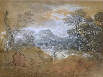 Paisaje con un Camino al Borde de un Bosque