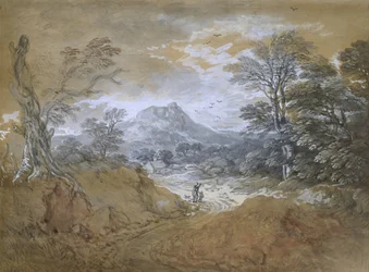 Paisaje con un camino al borde de un bosque, 1760-65