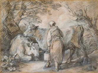 Lechera con dos vacas