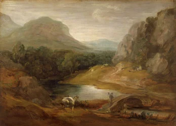 Paisaje rocoso con un puente