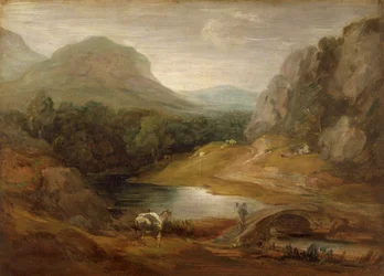 Paisaje rocoso con un puente
