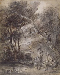 Paisaje boscoso con figuras, c.1788