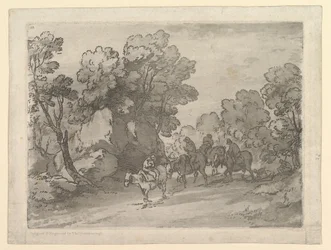 Paisaje boscoso con jinetes, 1 de agosto de 1797