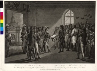 Tadeusz Kosciuszko y los aristócratas polacos piden al zar Pablo I que les devuelva la libertad