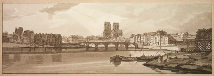 Una selección de veinte de las vistas más pintorescas de París: Vista del Pont de la Tournelle y Notre Dame tomadas desde el Arsenal
