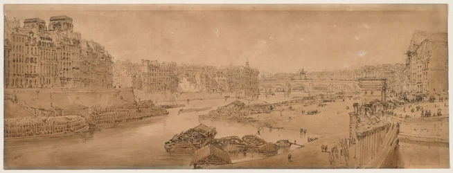 Una Selección de Veinte de las Vistas Más Pintorescas en París: Vista de la Ciudad con el Louvre tomada desde el Pont Marie