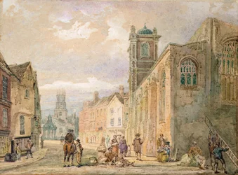 All Saints Pavement, York (lápiz y acuarela)