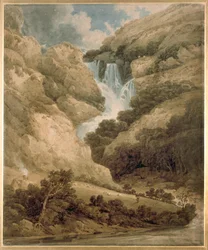 La garganta de Wathenlath con las cataratas de Lodore, Derwentwater, c1801