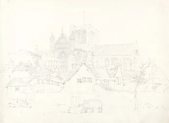 Catedral de Winchester, desde el noreste, c.1795