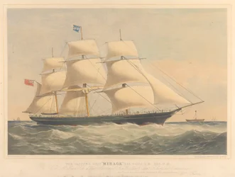 El Clipper Mirage, 965 toneladas, c.1853-57 (litografía, coloreada)
