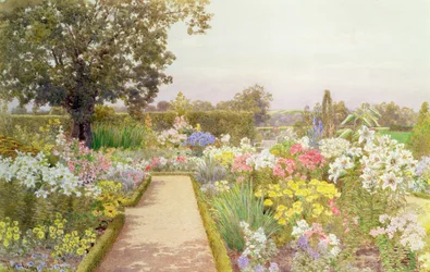 El borde de los lirios en Great Tangley Manor, Surrey