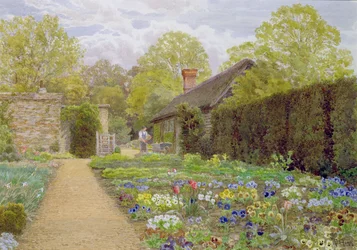El jardín de pensamientos, Munstead Wood, Surrey, hogar de Gertrude Jekyll