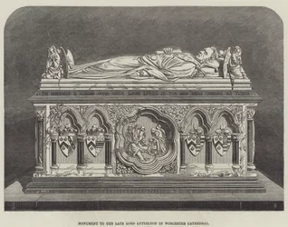 Monumento al difunto Lord Lyttelton en la Catedral de Worcester