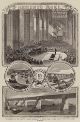 El Funeral del Difunto Sr. Robert Stephenson, el viernes pasado, en la Nave de la Abadía de Westminster