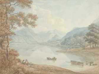 Vista de Derwent Water, hacia Borrowdale (Cumberland)