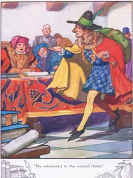 Avanzó hacia la mesa del consejo (litografía en color)