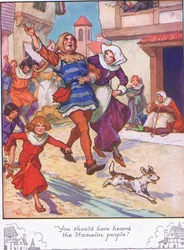 "Deberías haber oído a la gente de Hamelin" (litografía en color)