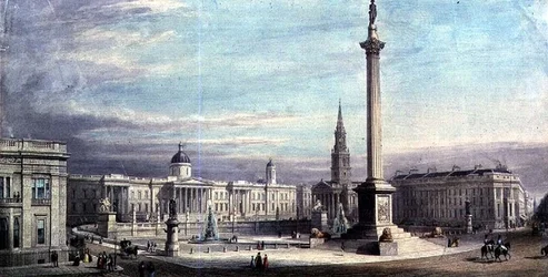 Diseño para la distribución de Trafalgar Square por G. Moore 1842