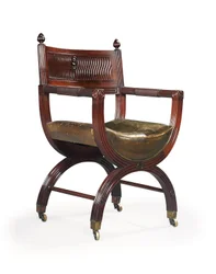 Sillón de caoba de finales de la época victoriana, atribuido a Marsh, Jones & Cribb, según un diseño de Thomas Hope, c.1880