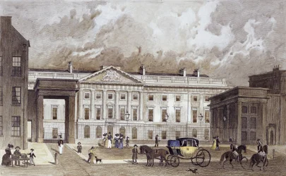 Un grabado contemporáneo de la nueva Real Casa de la Moneda, c.1830